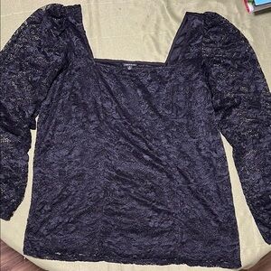 Torrid Black Lace Long Sleeve Blouse